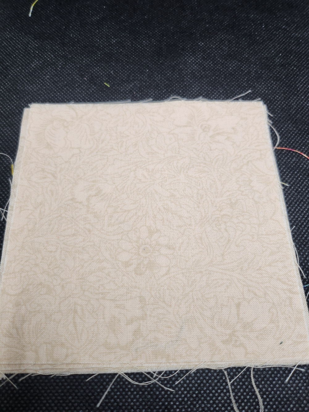 Cream Floral Cotton Fabric Square for Sewing & Crafts